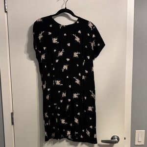 Something Navy Black and Cream Floral Mini Dress